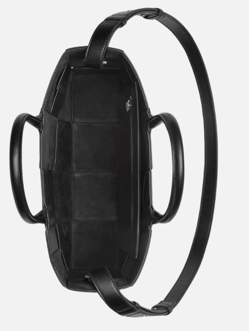 BOTTEGA VENETA Arco Small East West Tote Bag Black Intreccio + Box Receipt